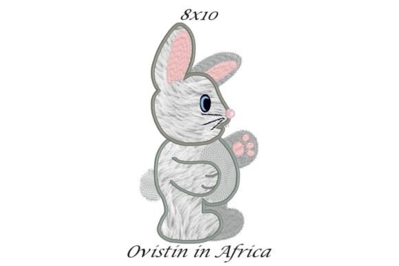 Cute Bunny Applique Embroidery for Boutique Apparel