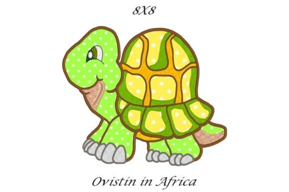 Cute Tortoise Applique Embroidery for Holiday Gifts