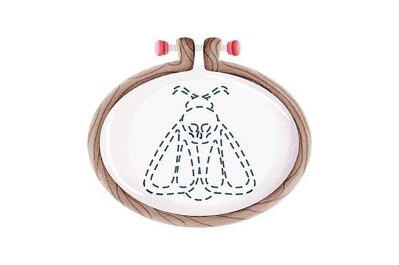 Embroidery Hoop with Halloween Moth