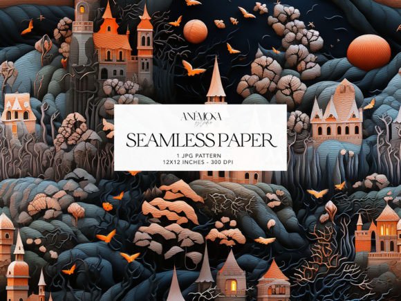 Enchanted Castle Night Paper Embroidery
