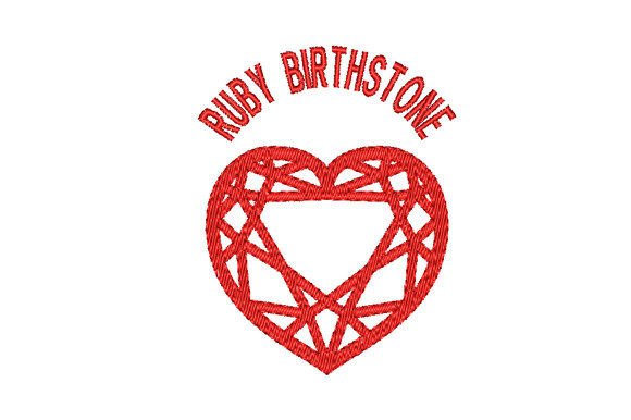 Ruby Birthstone Faceted Heart Embroidery: A Designer’s Review