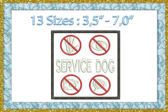 Service Dog Label Embroidery Design for Business
